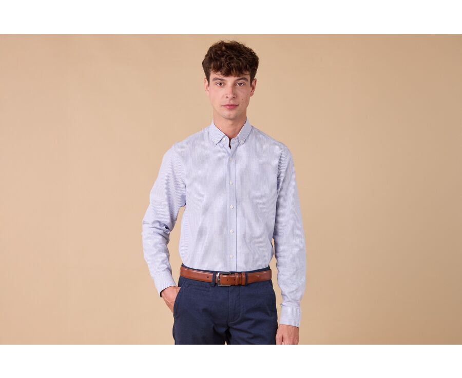 Chemise Oxford homme - Navy Et Blanc - BRADFORD III