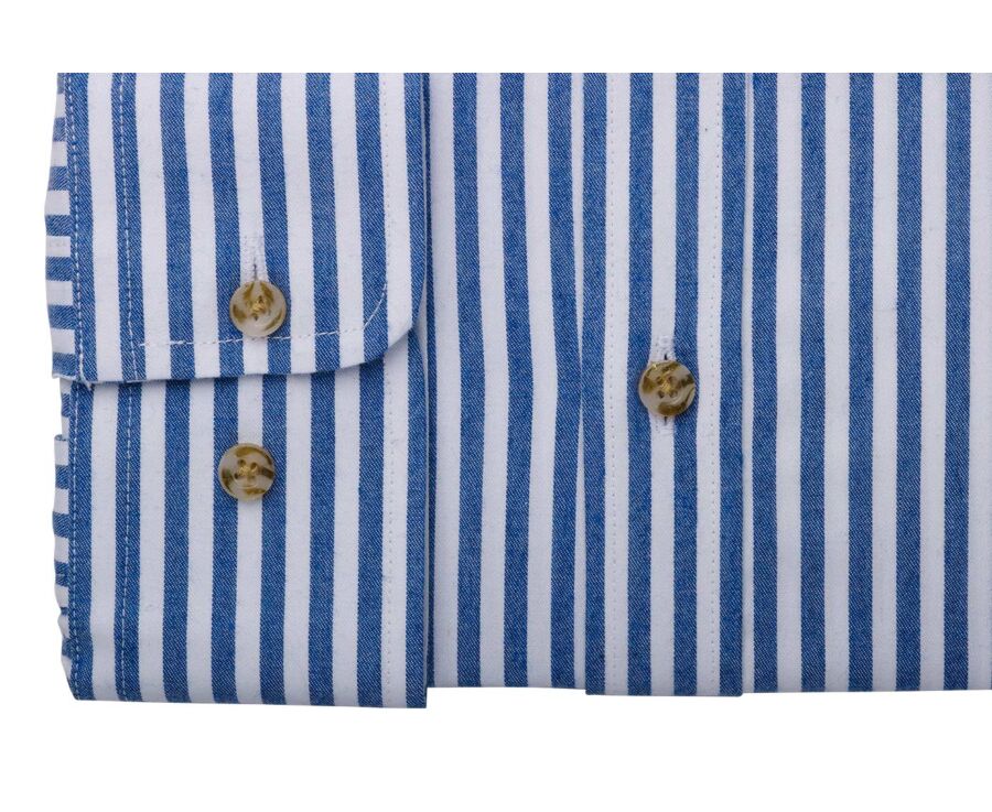 Chemise flanelle Homme - Rayures Ecru et Bleu - SIMION II