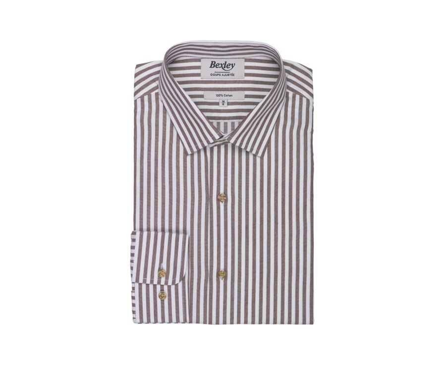 Chemise homme flanelle blanc et chocolat - SIMION II