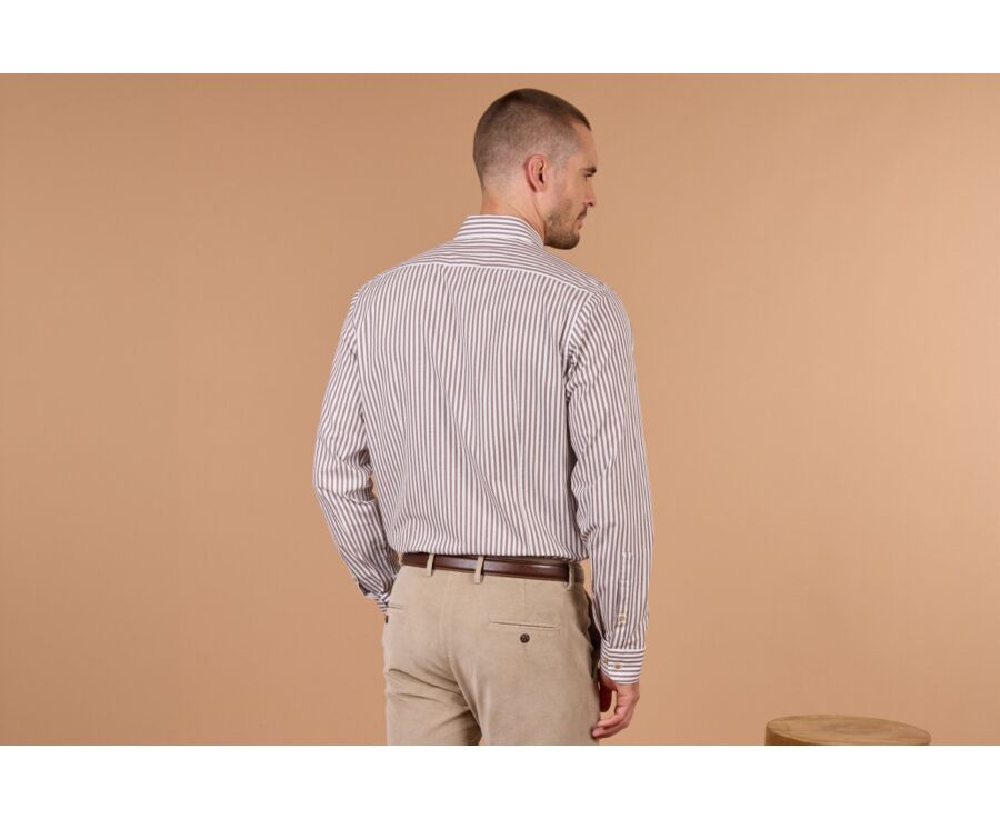 Chemise homme flanelle blanc et chocolat - SIMION II