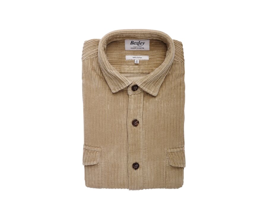 Surchemise en velours - Beige - VICTORIUS