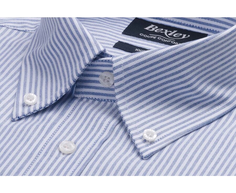 Chemise Oxford homme - Rayures Navy Et Blanc - KEVON