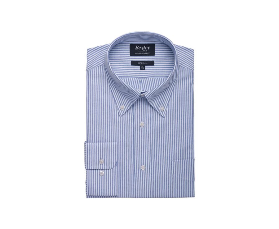 Chemise Oxford homme - Rayures Navy Et Blanc - KEVON