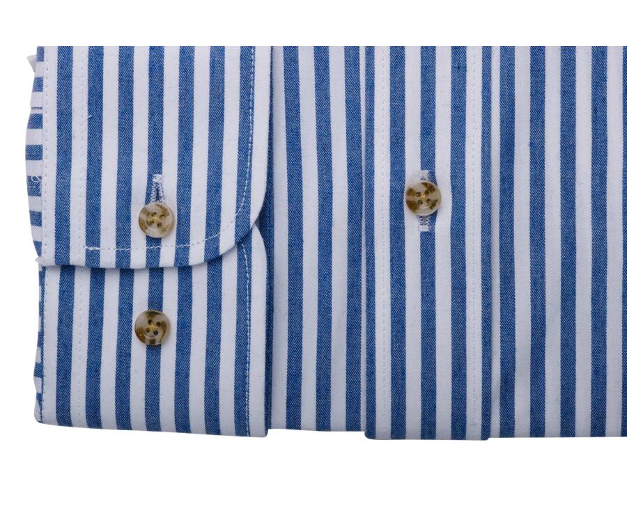 Chemise flanelle - Rayures Ecru et Bleu - SIMILIEN