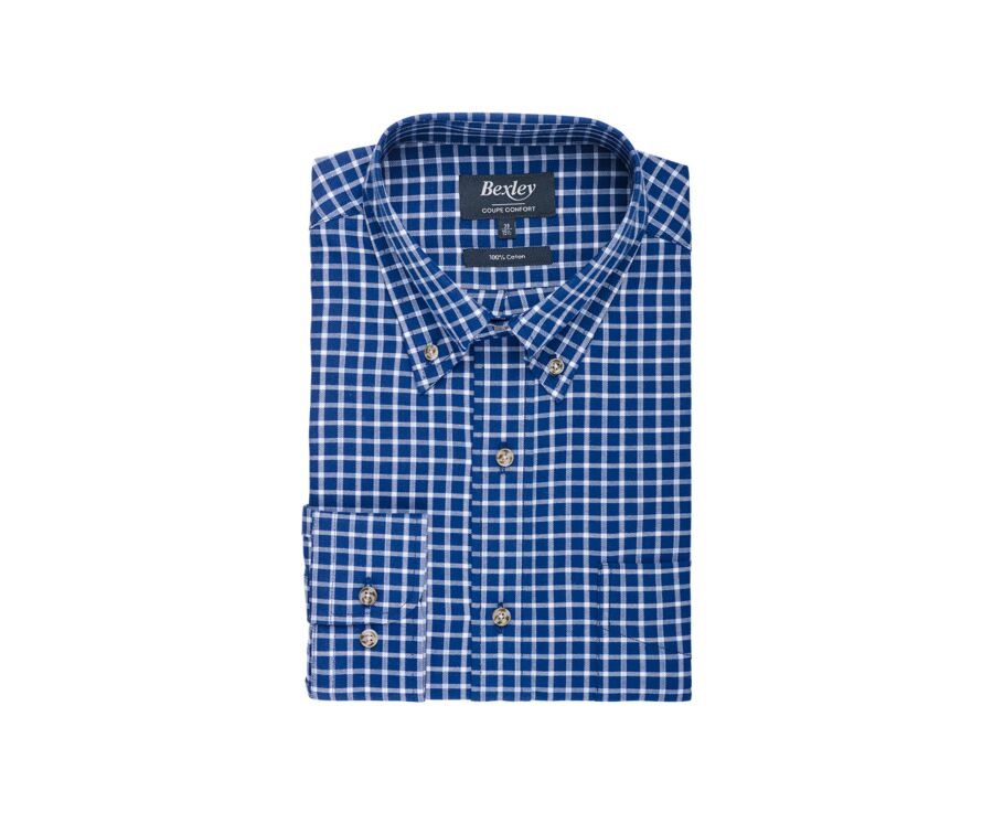 Chemise flanelle - Carreaux Bleu Et Blanc - JAYDON