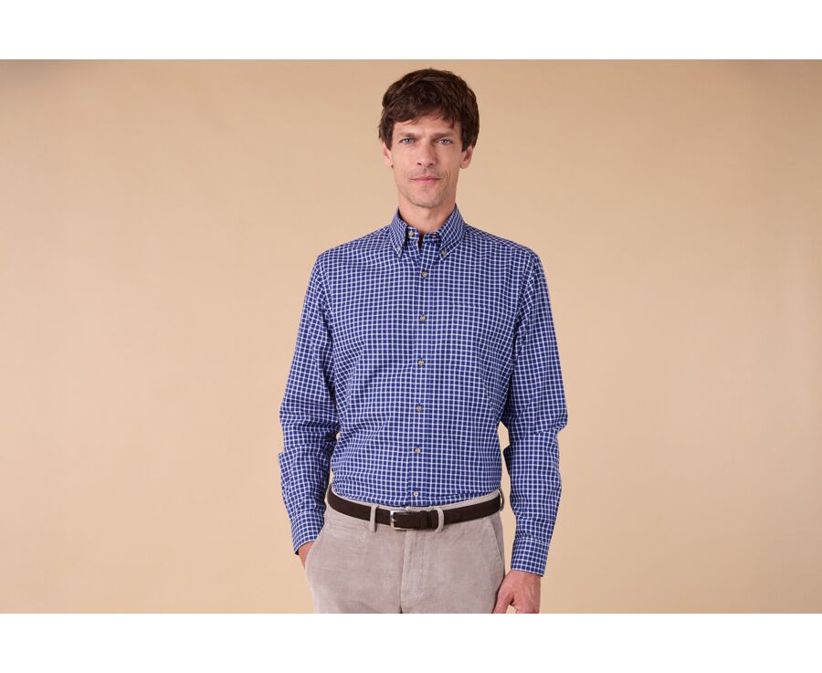 Chemise flanelle - Carreaux Bleu Et Blanc - JAYDON
