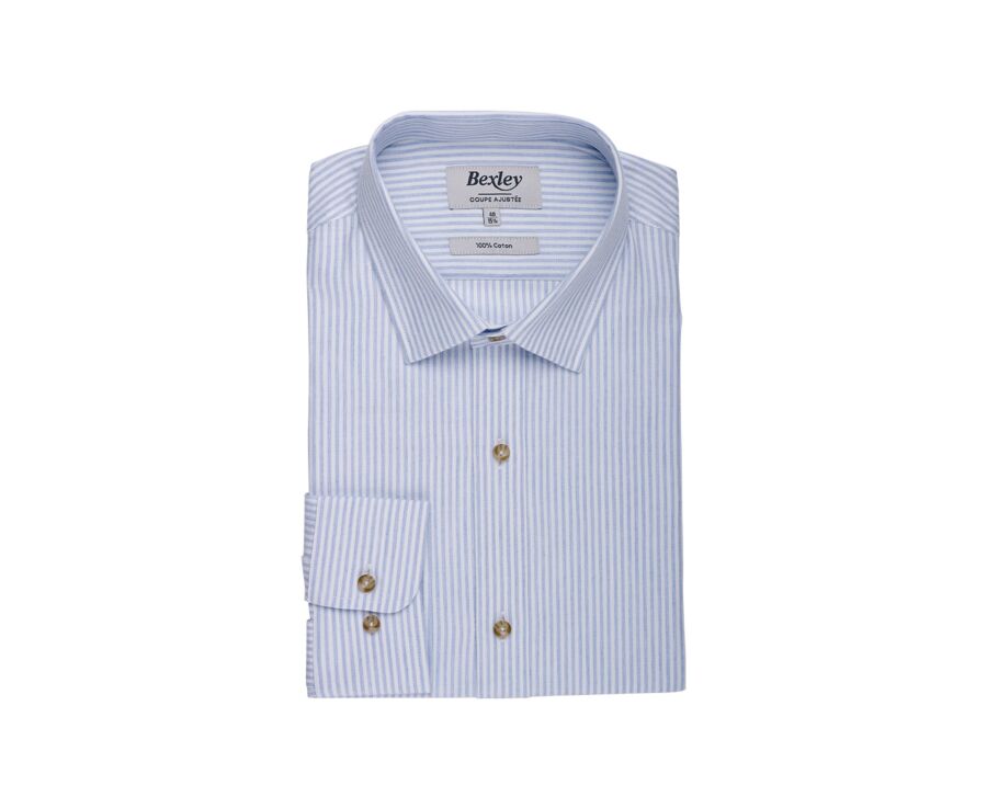 Chemise flanelle - Rayures Bleu et Ecru - SIMIAS