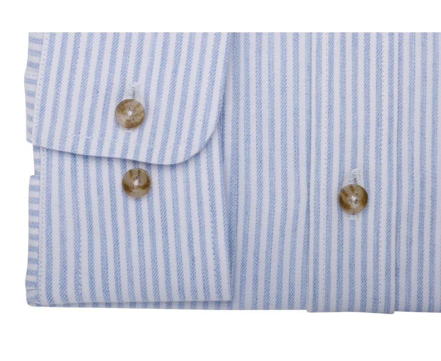 Chemise flanelle - Rayures Bleu et Ecru - SIMIAS