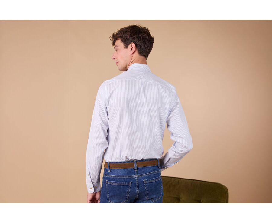 Chemise flanelle - Rayures Bleu et Ecru - SIMIAS