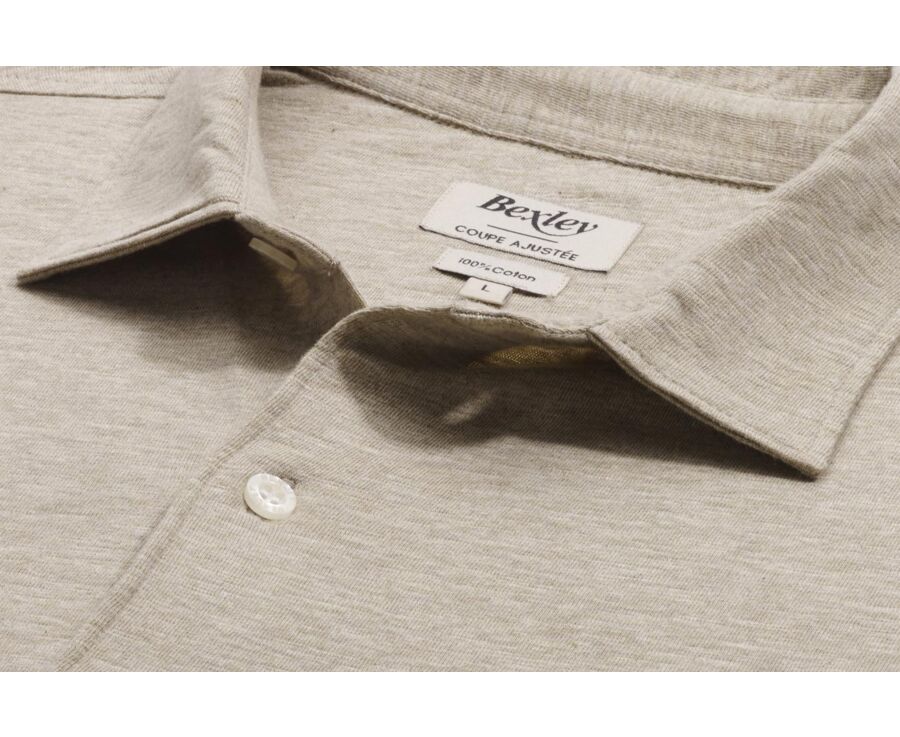 Chemise homme jersey 100% coton - Taupe Clair Chiné - AIGNAN