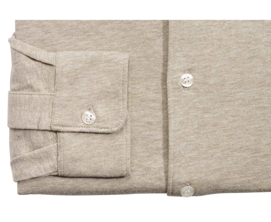 Chemise homme jersey 100% coton - Taupe Clair Chiné - AIGNAN