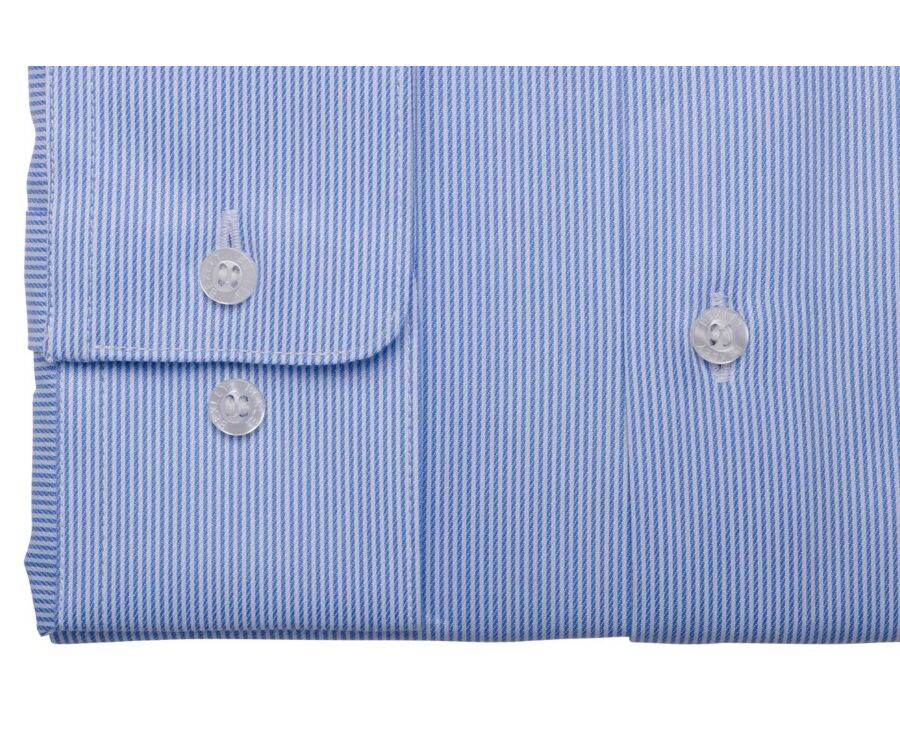 Chemise Twill homme - Rayures Bleu Clair Et Blanc - DUNANT CLASSIC