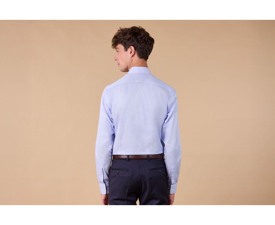 Chemise Twill homme - Rayures Bleu Clair Et Blanc - DUNANT CLASSIC