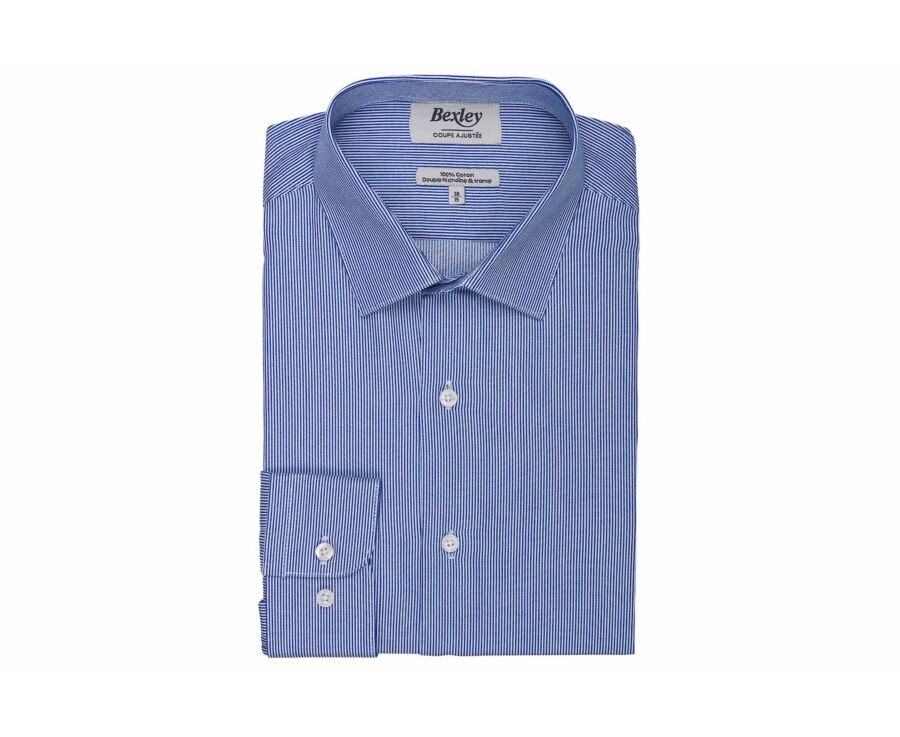 Chemise homme à rayures navy et blanches - DUNANT CLASSIC