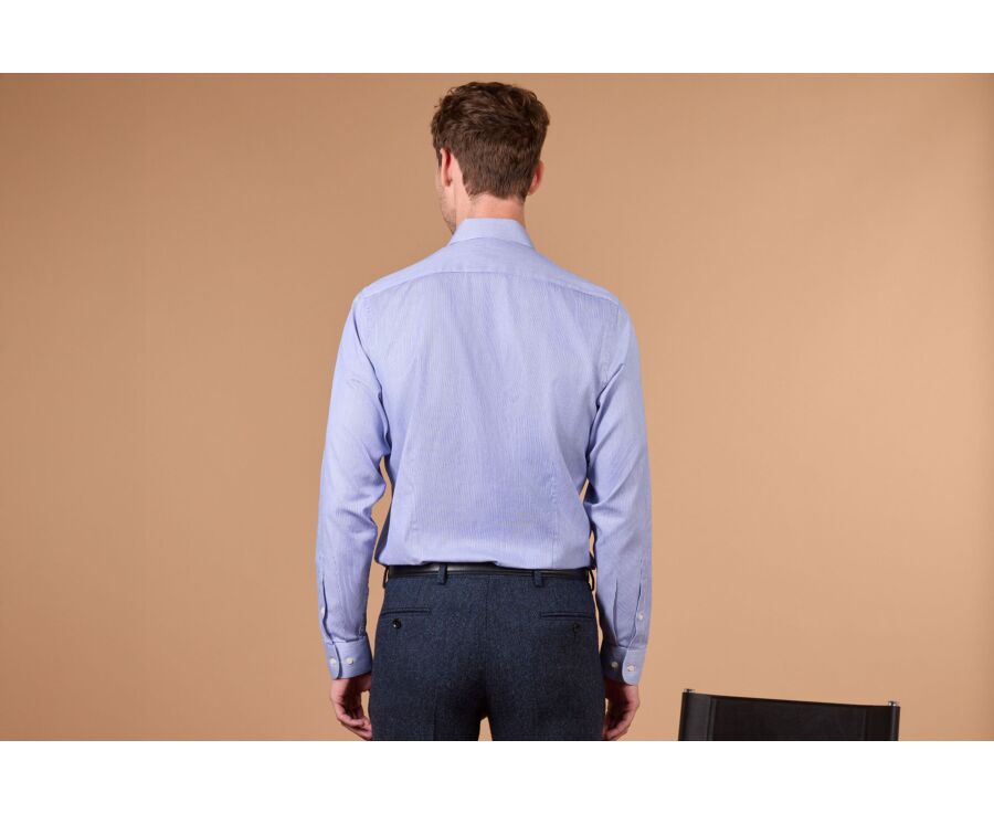 Chemise homme à rayures navy et blanches - DUNANT CLASSIC