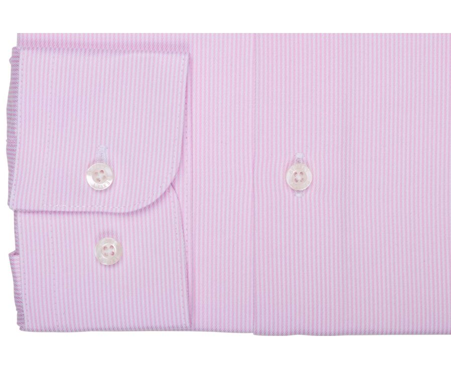 Chemise homme à fines rayures roses et blanches - DUNANT CLASSIC