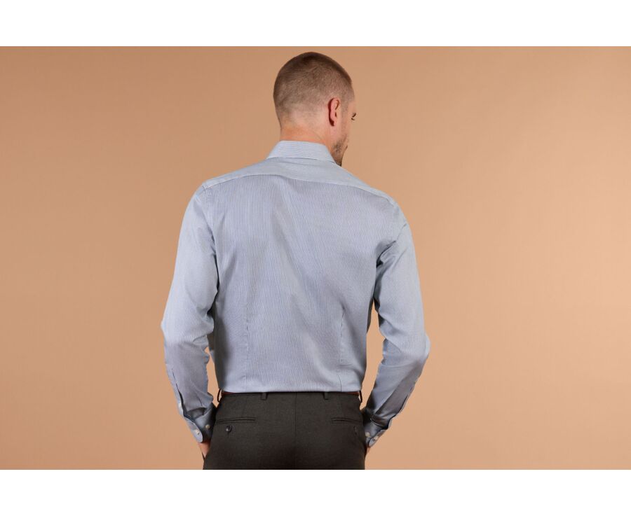 Chemise homme à rayures vertes et blanches en twill - DUNANT CLASSIC