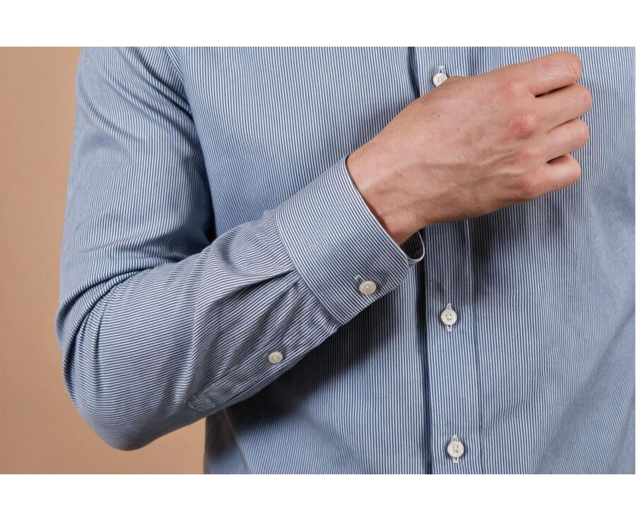 Chemise homme à rayures vertes et blanches en twill - DUNANT CLASSIC