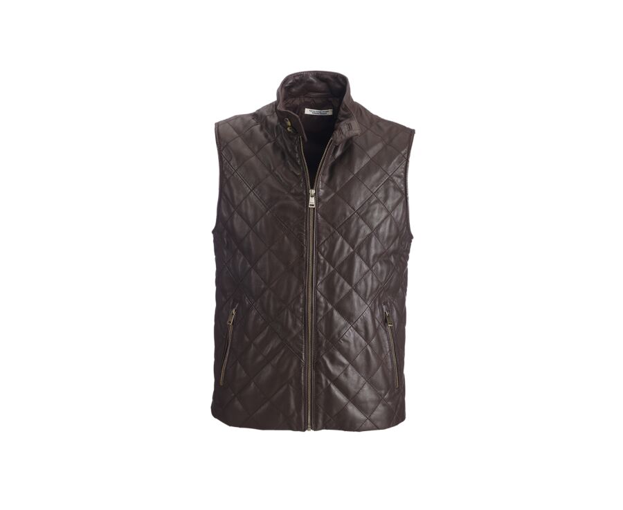 Blouson en cuir Chocolat homme - NICKELSON