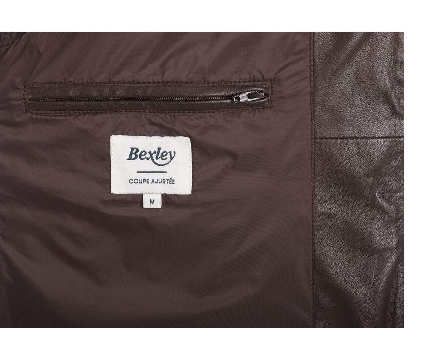 Blouson en cuir Chocolat homme - NICKELSON