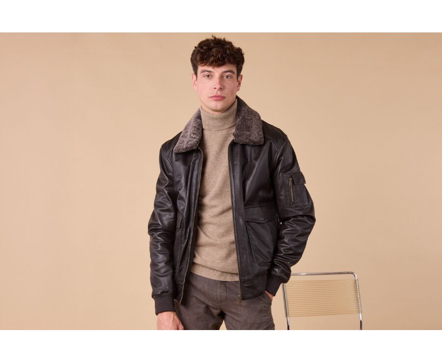 Blouson aviateur  homme Chocolat - TYLER II