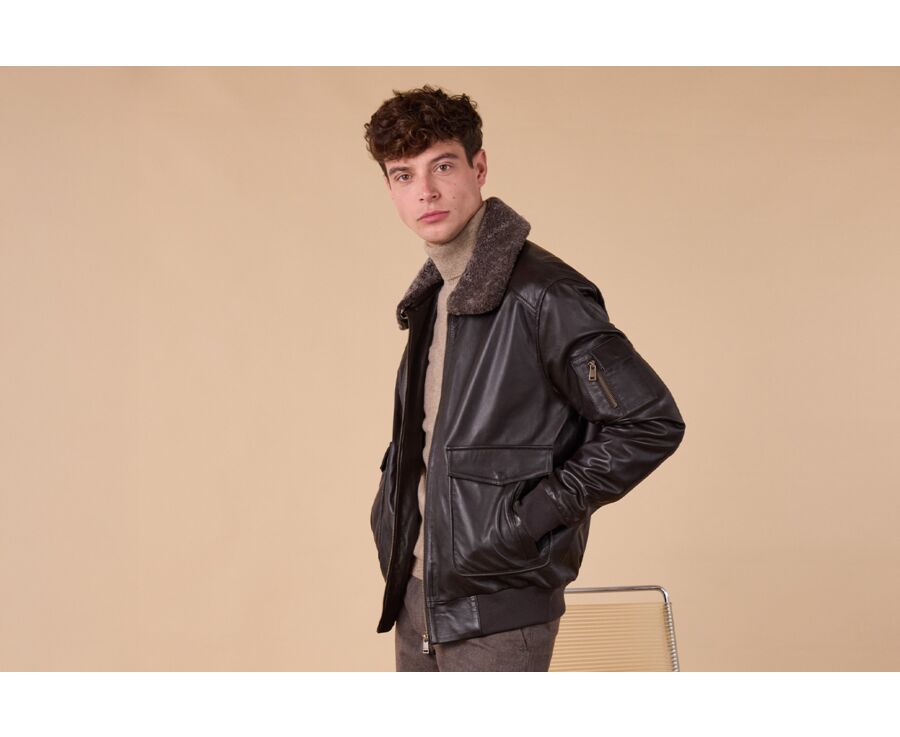 Blouson aviateur  homme Chocolat - TYLER II