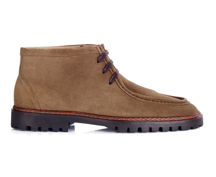 Derbies Homme - Velours Havane - COLNEY HIGH GOMME