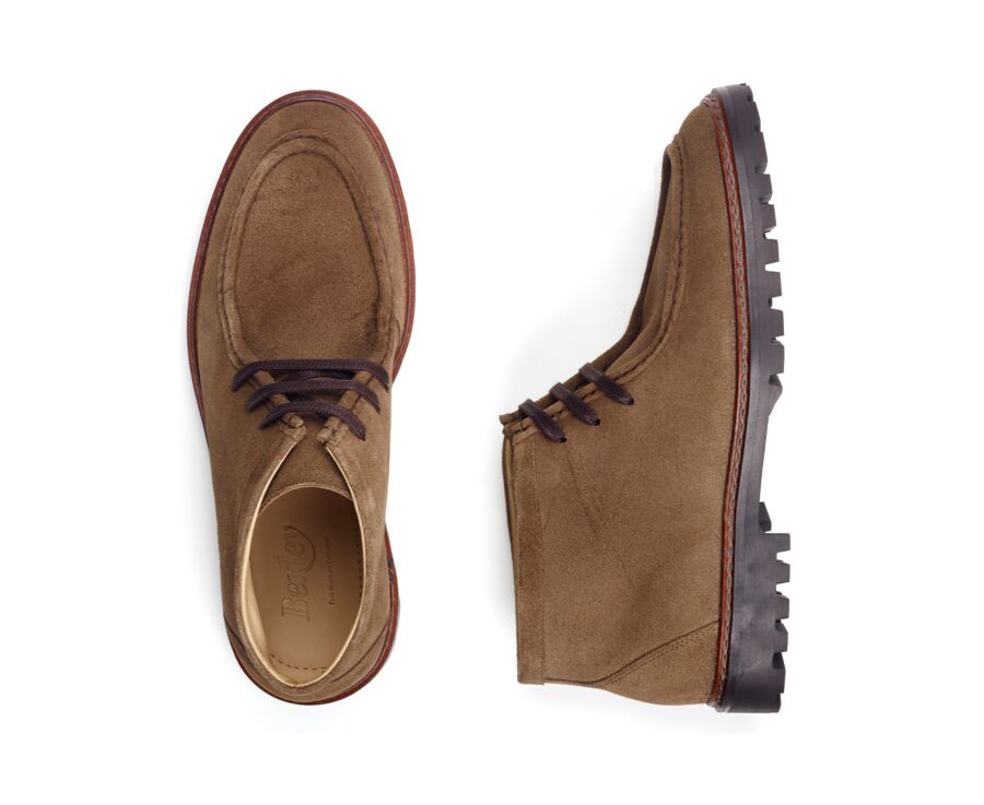 Derby boots Homme - Velours Havane - COLNEY HIGH GOMME