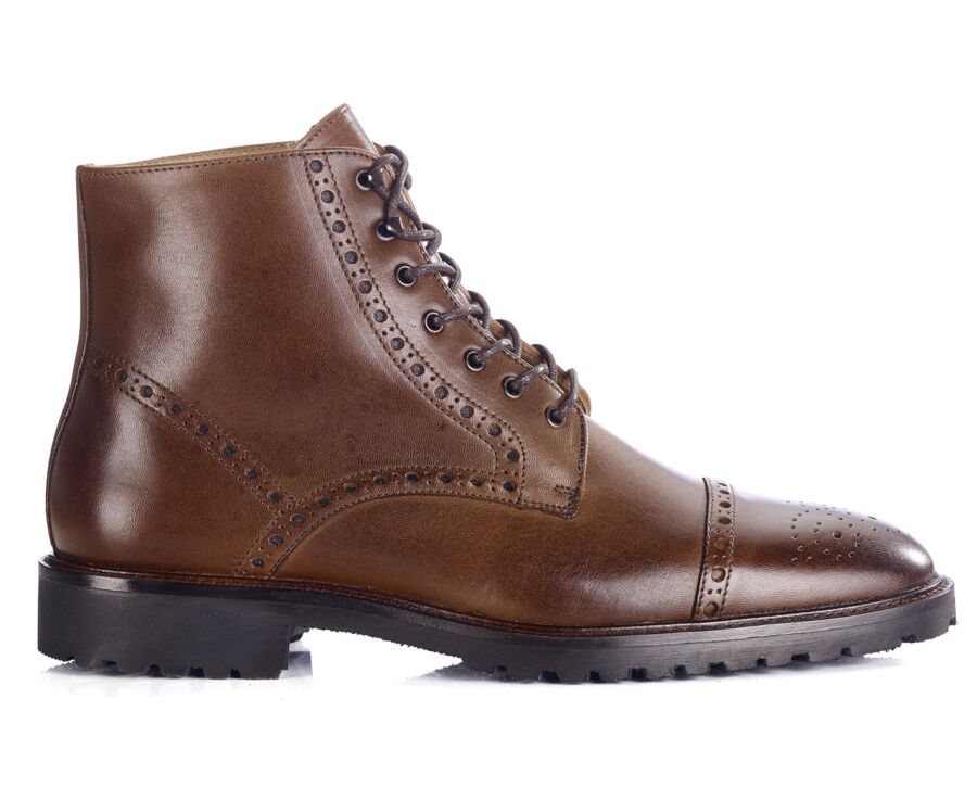 Bottine homme - Cognac Patiné - HEYBRIDGE GOMME