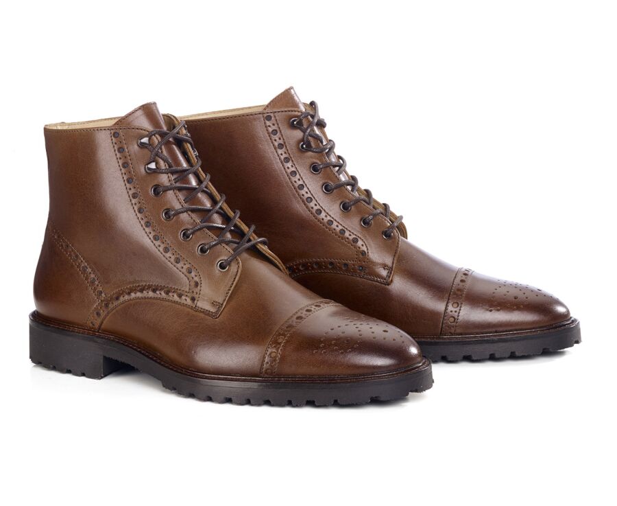 Bottine homme - Cognac Patiné - HEYBRIDGE GOMME