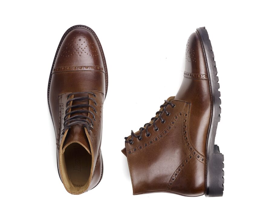 Bottine homme - Cognac Patiné - HEYBRIDGE GOMME