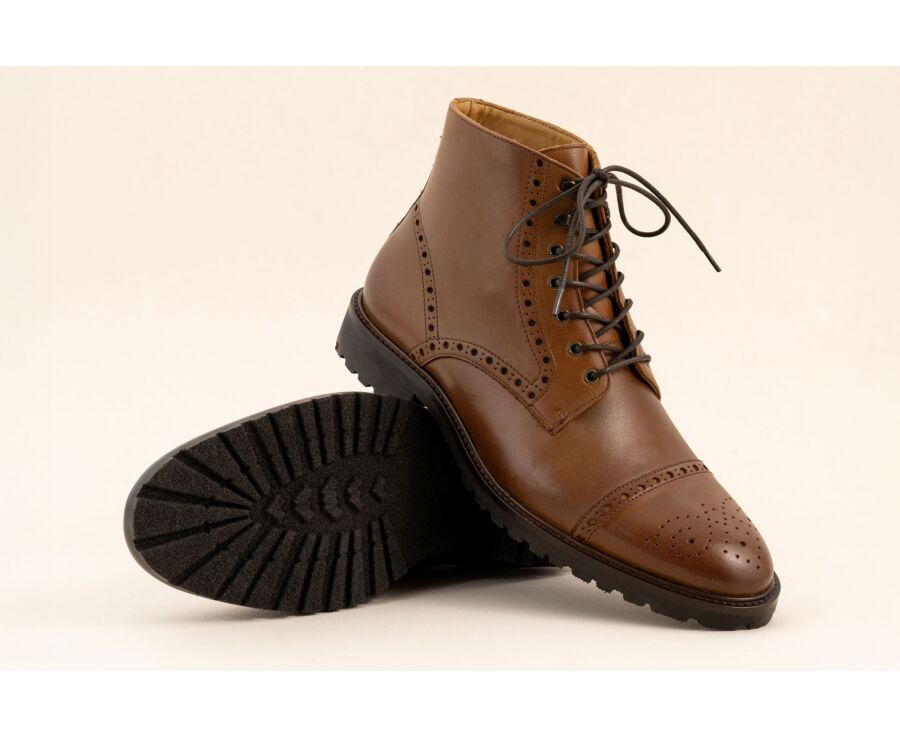 Bottine homme - Cognac Patiné - HEYBRIDGE GOMME