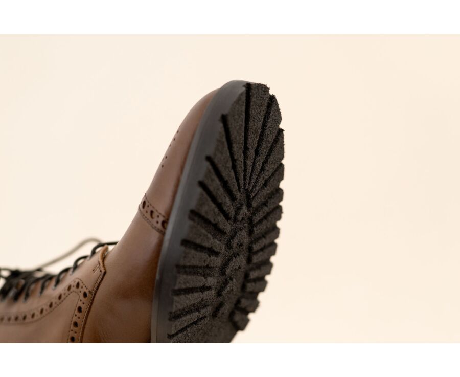 Bottine homme - Cognac Patiné - HEYBRIDGE GOMME