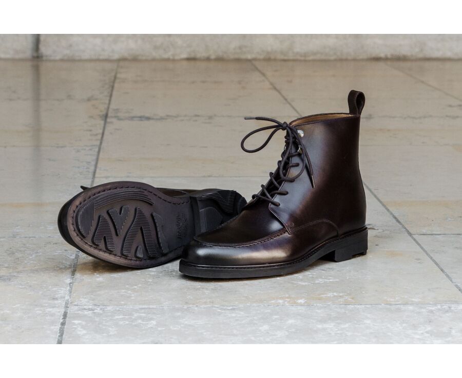 Derby boots homme - Chocolat - HUDSON HIGH GOMME COUNTRY