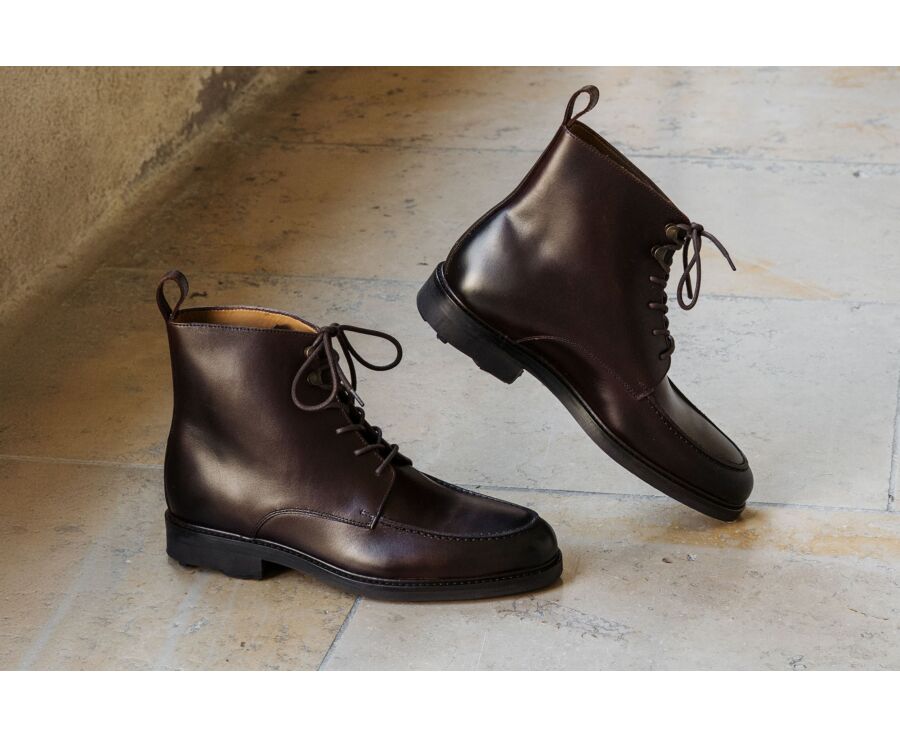 Derby boots homme - Chocolat - HUDSON HIGH GOMME COUNTRY