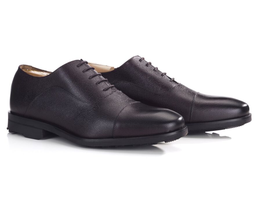 Richelieu homme en cuir grainé chocolat - GRAKLEY GOMME COUNTRY