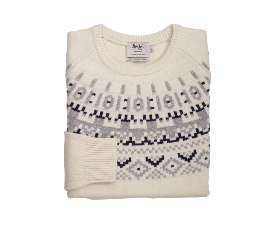 Pull col rond style islandais - Ecru - ELVAR