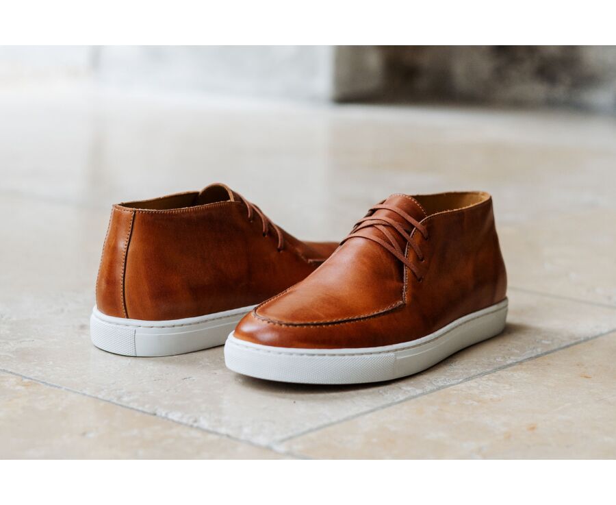 Sneaker montant Homme - Chataigne Patiné - TAHARA