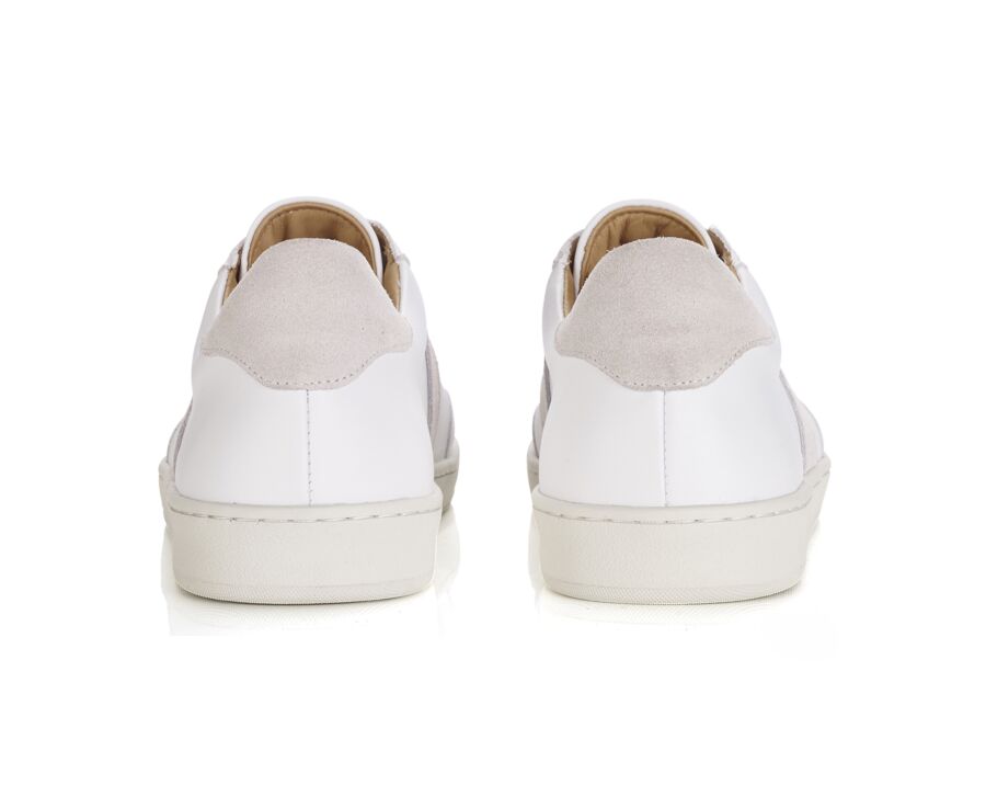 Sneakers cuir homme - Blanc et Velours Ecru - NANGKITA