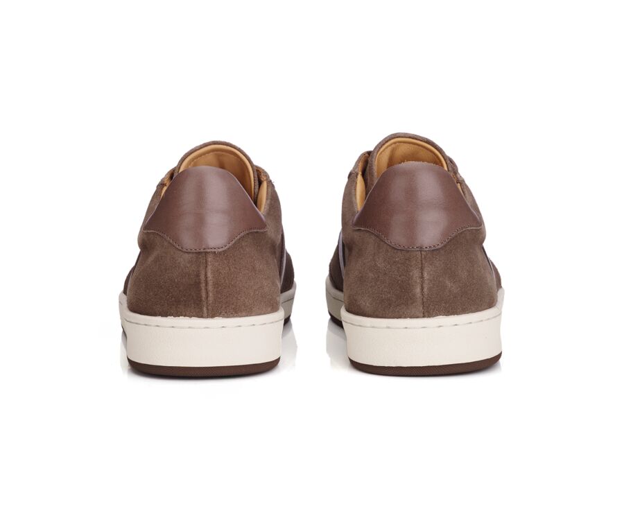 Sneakers cuir homme - Velours Taupe et Marron - NANGKITA
