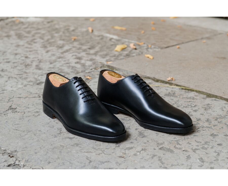 Richelieu homme Noir  - semelle cuir avec patin - CARNEGIE PATIN