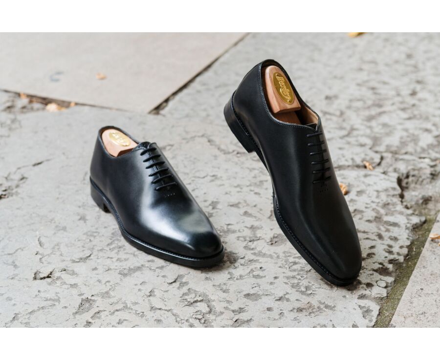 Richelieu homme Noir  - semelle cuir avec patin - CARNEGIE PATIN