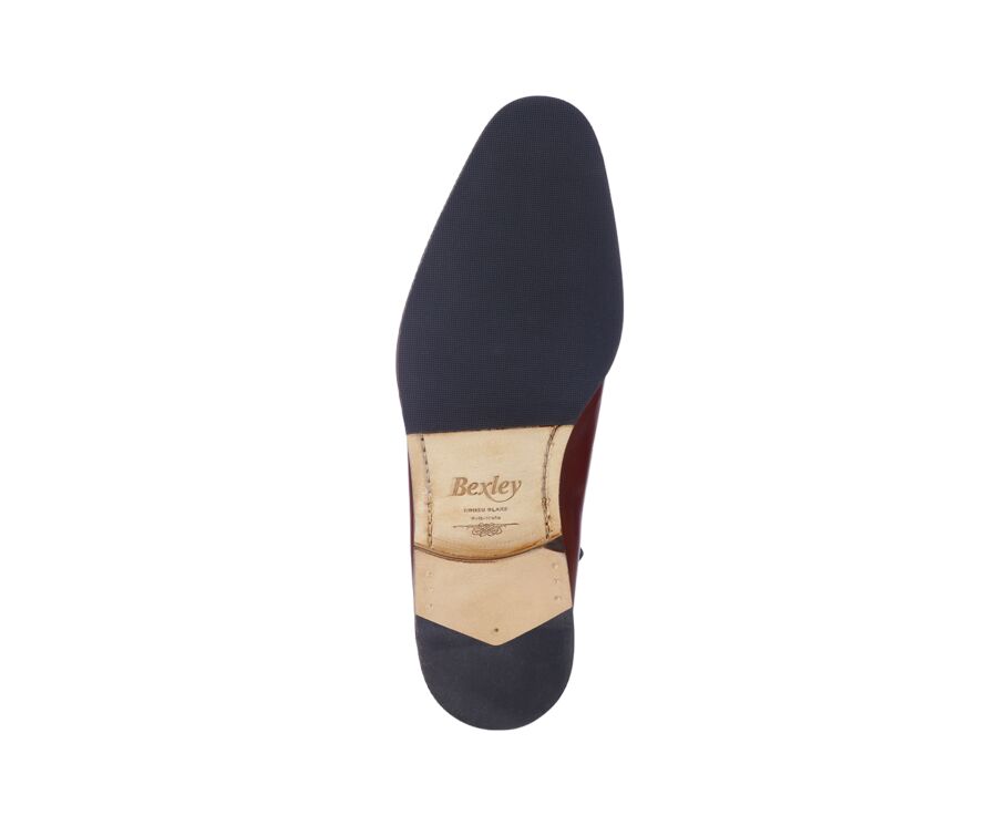 Richelieu homme Cognac Patiné  - semelle cuir avec patin - CARNEGIE PATIN