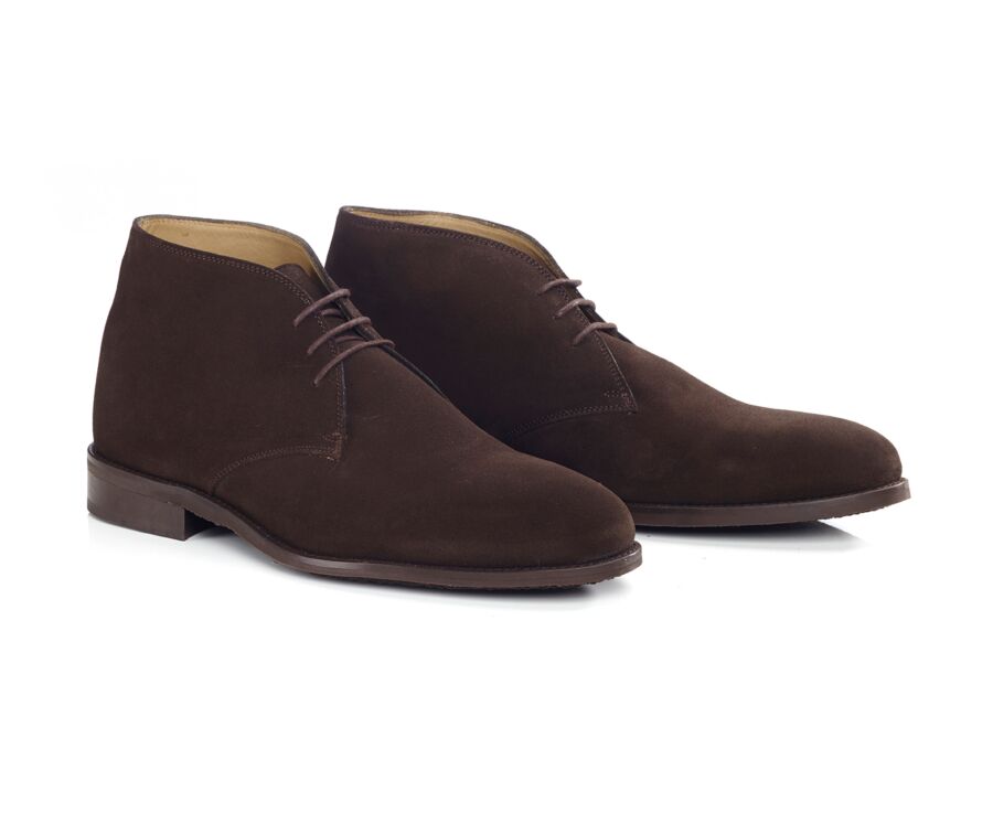 Low boots cuir homme Velours Brun - DOVAM GOMME