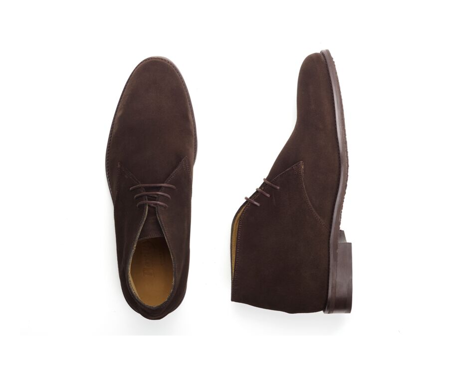Low boots cuir homme Velours Brun - DOVAM GOMME