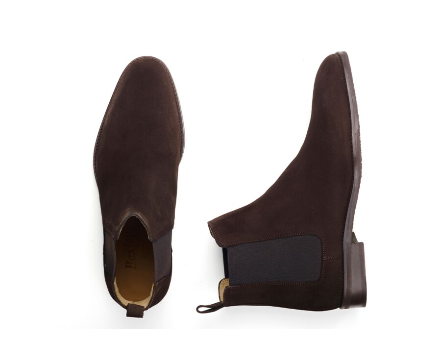 Chelsea boots homme - Velours Brun - STANHIGH GOMME