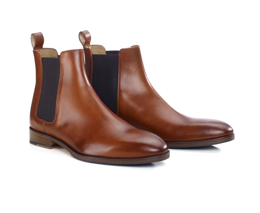 Chelsea boots homme - Cognac Patiné - STANHIGH PATIN