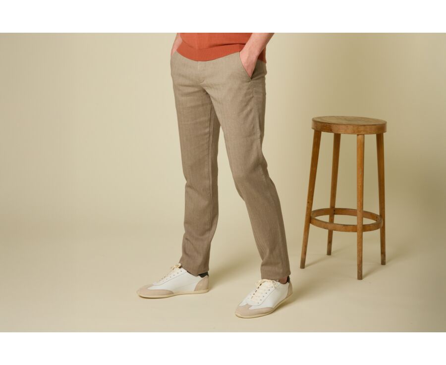 Pantalon chino homme Chevron Kaki Clair - KERYLL