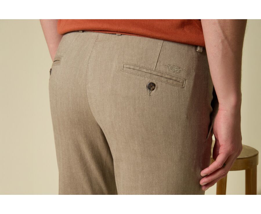 Pantalon chino homme Chevron Kaki Clair - KERYLL