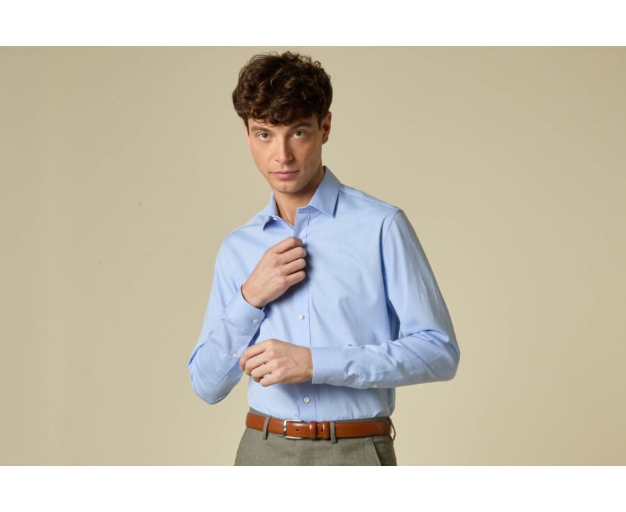 Chemise Twill homme - Bleu Ciel - MALVINIEN CLASSIC